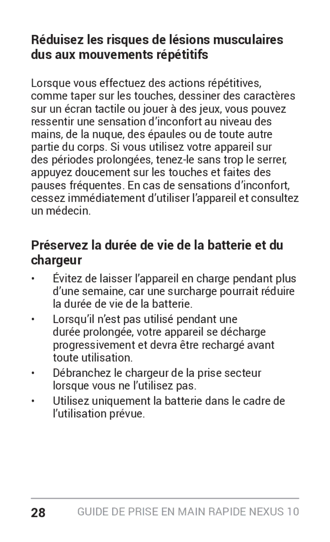 Samsung GT-P8110HAEXEF, GT-P8110HAAXEF manual Préservez la durée de vie de la batterie et du chargeur 