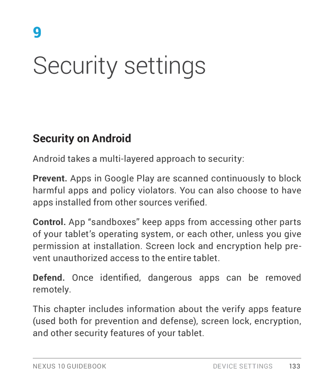 Samsung GT-P8110HAVXAR manual Security settings, Security on Android 