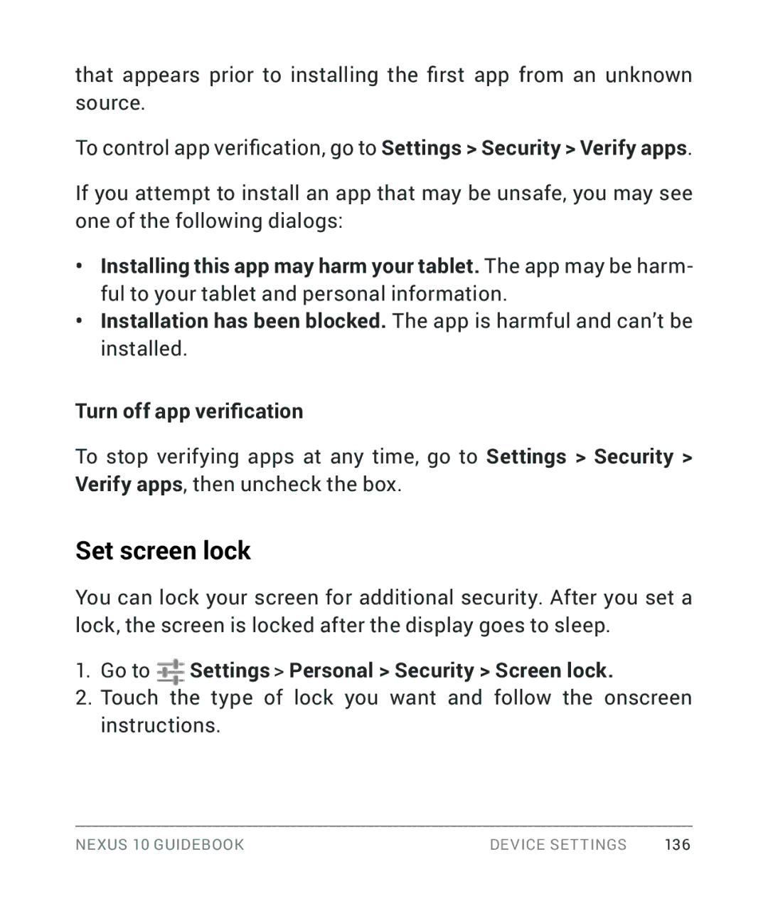 Samsung GT-P8110HAVXAR manual Set screen lock, Go to Settings Personal Security Screen lock 