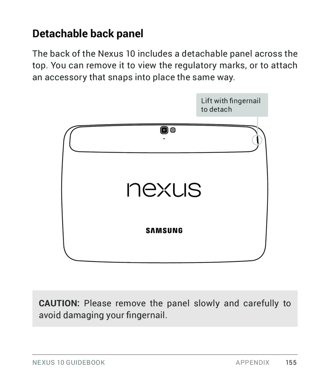 Samsung GT-P8110HAVXAR manual Detachable back panel 