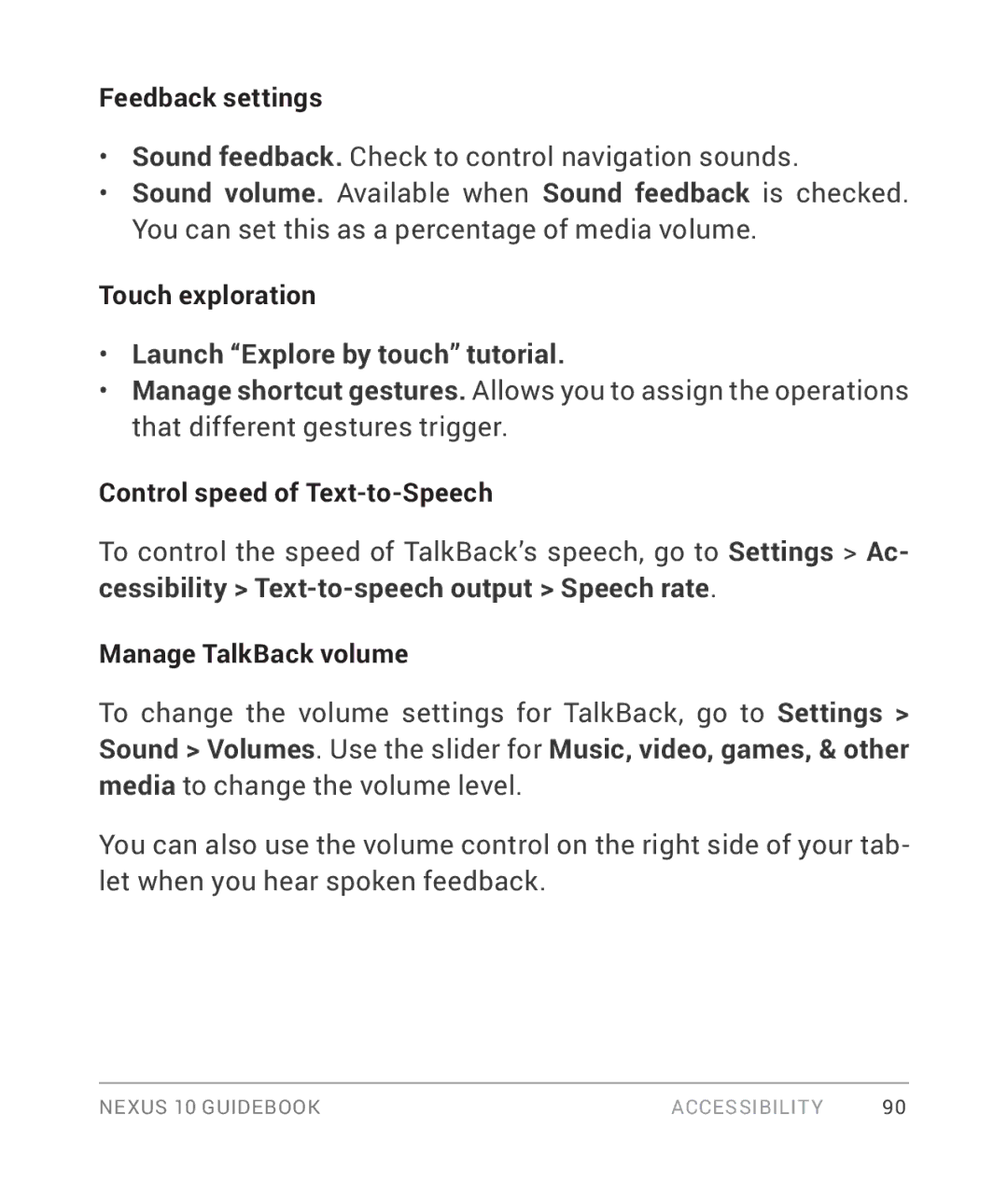 Samsung GT-P8110HAVXAR manual Feedback settings 