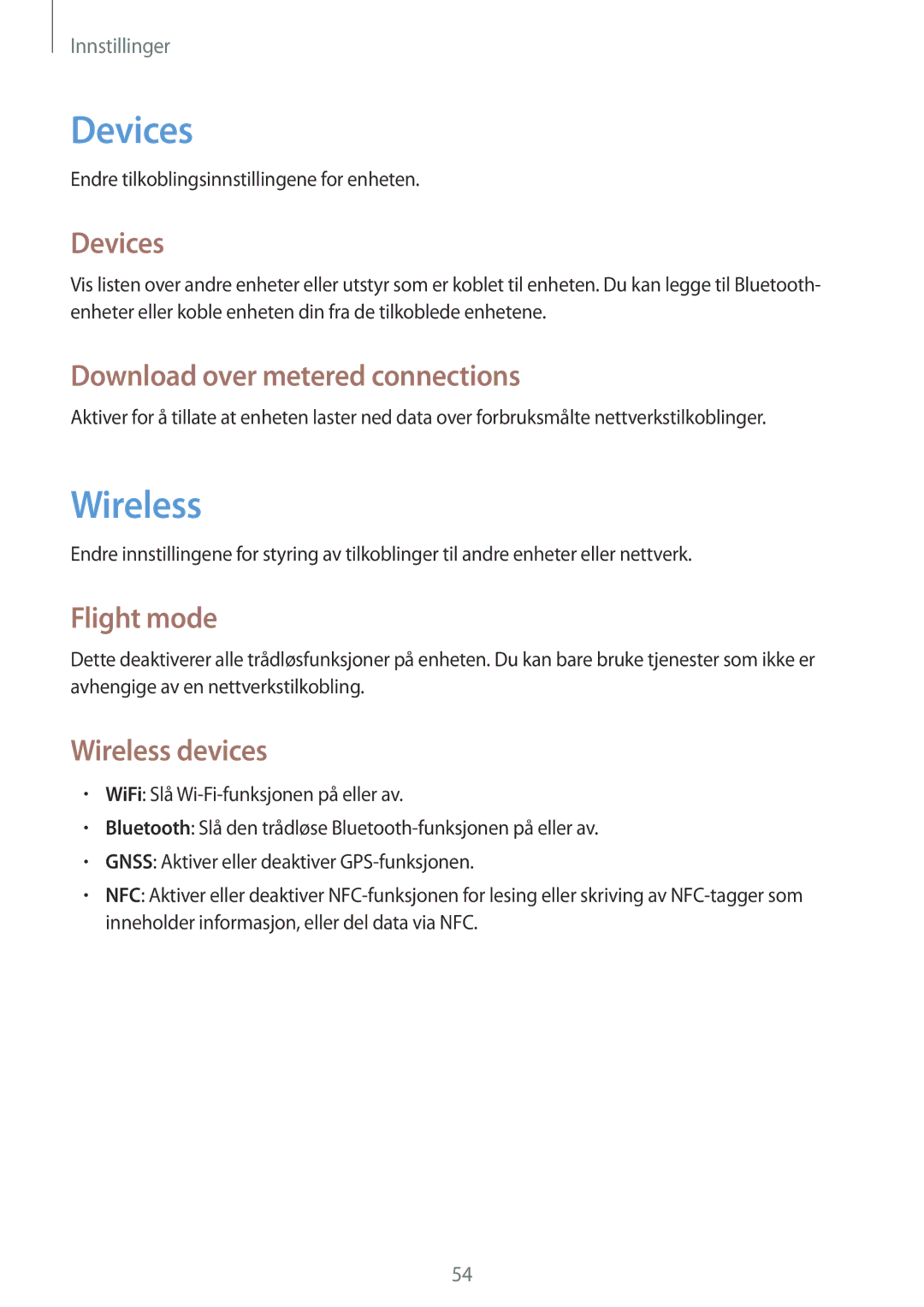 Samsung GT-P8510MSANEE, GT-P8510MSENEE manual Devices, Wireless 