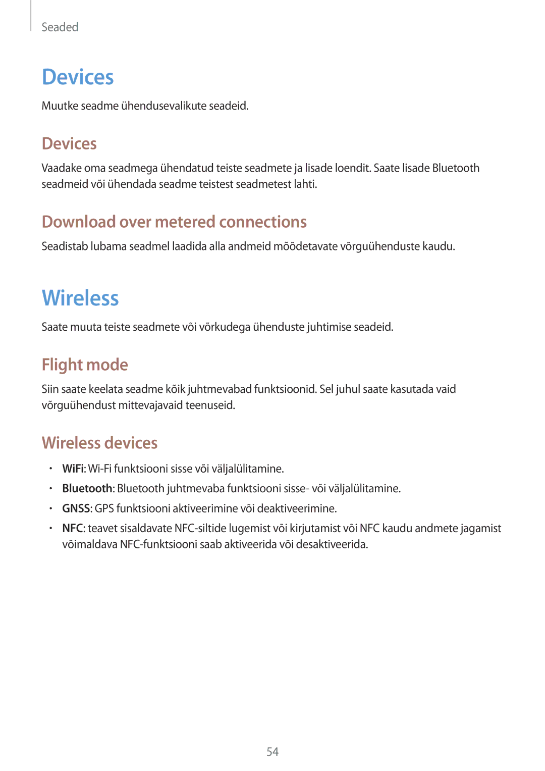 Samsung GT-P8510MSASEB manual Devices, Wireless 