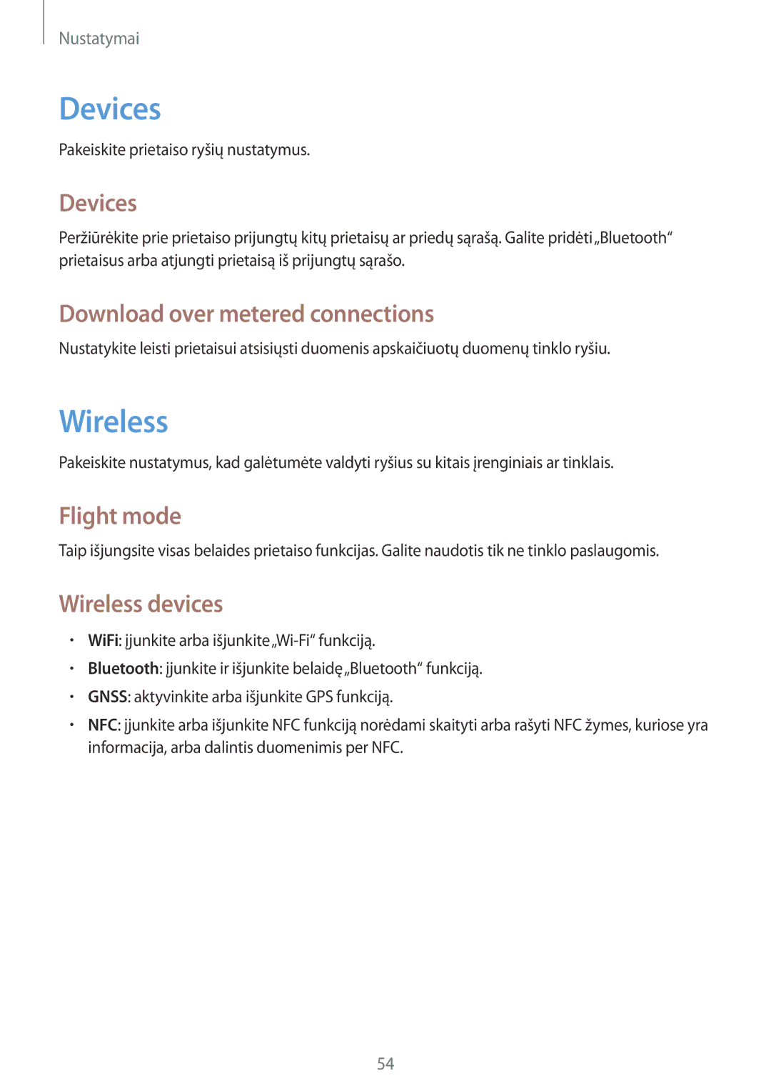 Samsung GT-P8510MSASEB manual Devices, Wireless 