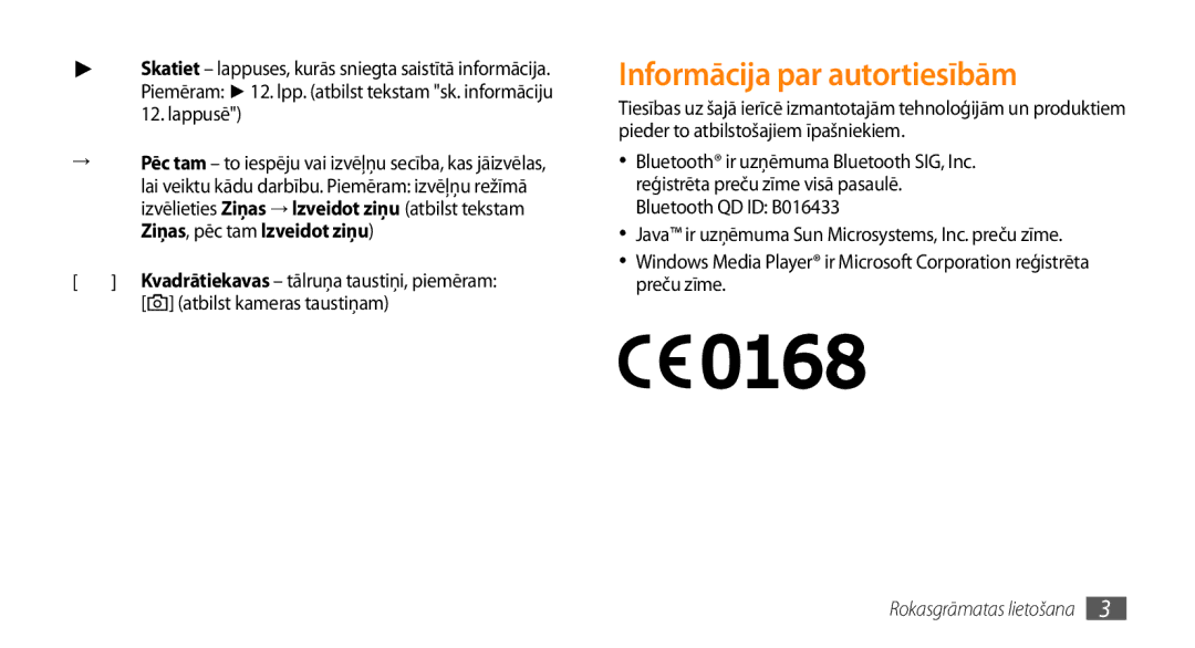 Samsung GT-S3370HSASEB manual Informācija par autortiesībām, Ziņas, pēc tam lzveidot ziņu, Atbilst kameras taustiņam 