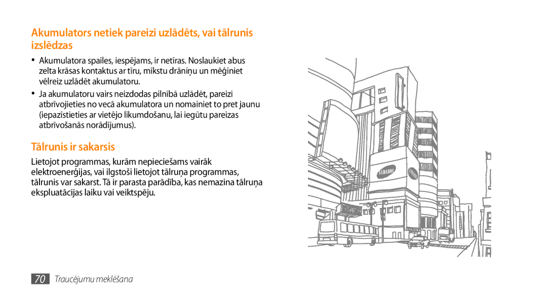 Samsung GT-S3370HSASEB manual Akumulators netiek pareizi uzlādēts, vai tālrunis izslēdzas, Tālrunis ir sakarsis 