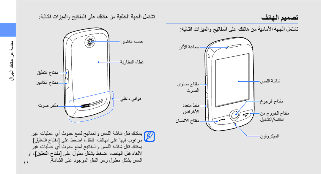 Samsung GT-S3653CYWABS, GT-S3653CWWMID, GT-S3653CYWAFR فتاهلا ميمصت, ريغ تايلمع يأ ثودح عنمل حيتافملاو سمللا ةشاش لفق كنكمي 