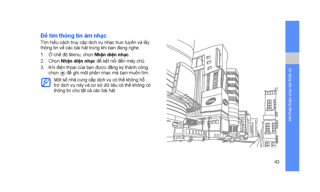 Samsung GT-S3653CYWXEV, GT-S3653KKAXXV, GT-S3653CWAXEV, GT-S3653CWWXXV, GT-S3653TIAXXV manual Để tìm thông tin âm nhạc 