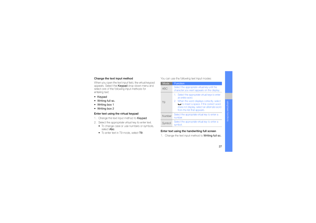 Samsung GT-S5230LKWOPT, GT-S5230LKWDBT, GT-S5230MSWDBT, GT-S5230OWWDBT, GT-S5230DIWDBT, MUGS5230LPEXEF manual Number, Symbol 