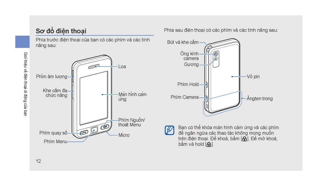 Samsung GT-S5233LKWXEV, GT-S5233MSWXEV, GT-S5233DIWXXV, GT-S5233ZRTXEV, GT-S5233ZRTXXV, GT-S5233DIWXEV manual Sơ đồ điện thoại 