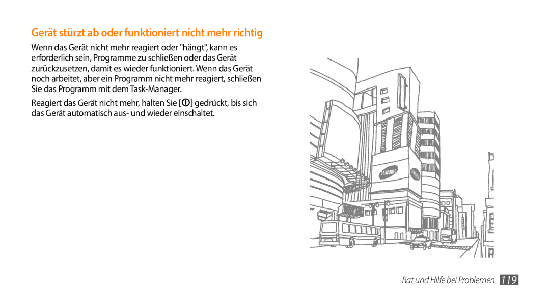 Samsung GT-S5250HKADBT, GT-S5250HKAEPL manual Gerät stürzt ab oder funktioniert nicht mehr richtig 