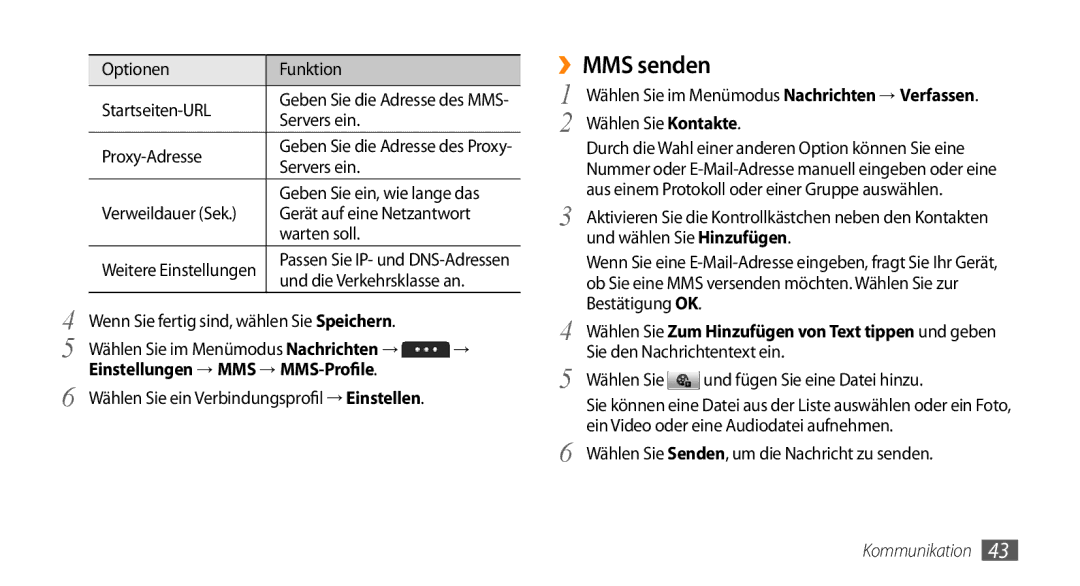 Samsung GT-S5250HKADBT, GT-S5250HKAEPL manual ››MMS senden 