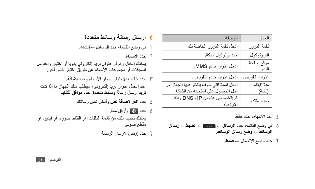 Samsung GT-S5253TIAAFR, GT-S5253HKAECT, GT-S5253HKAEGY, GT-S5253HKAJED, GT-S5253HKATMC manual ةددعتم طئاسو ةلاسر لاسرإ›› 