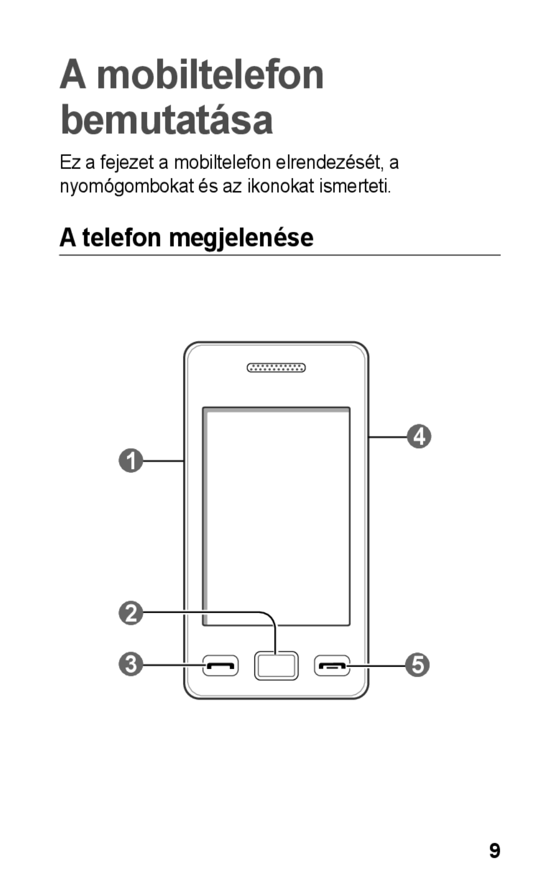 Samsung GT-S5260RWAAUT, GT-S5260OKAATO, GT-S5260OKAVDR, GT-S5260OKACIT manual Mobiltelefon bemutatása, Telefon megjelenése 