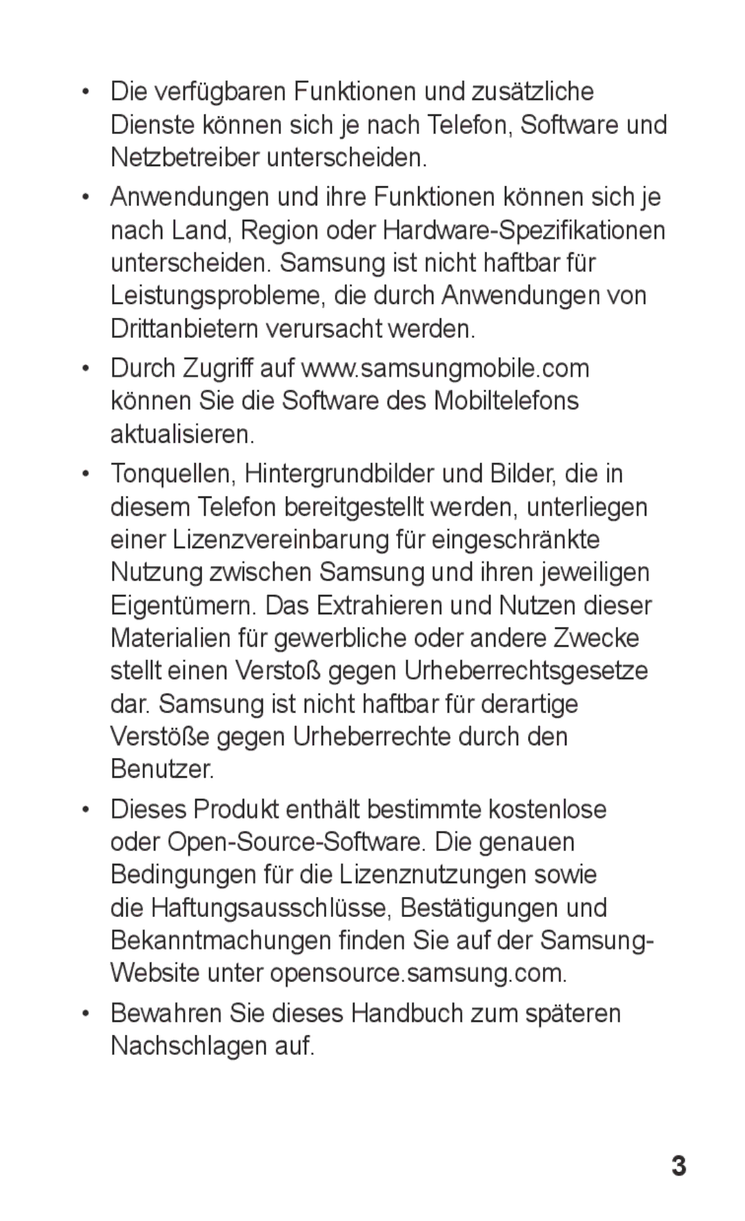 Samsung GT-S5260OKAEPL, GT-S5260OKAATO, GT-S5260RWAEPL manual Bewahren Sie dieses Handbuch zum späteren Nachschlagen auf 