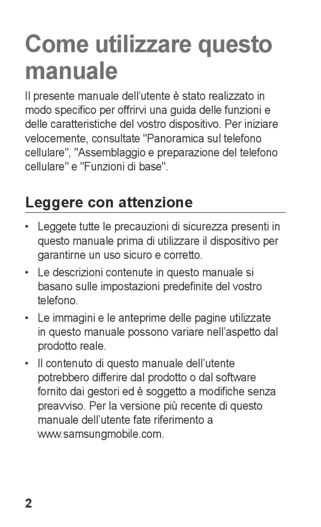 Samsung GT-S5260RWATIM, GT-S5260OKACIT, GT-S5260RWACIT Come utilizzare questo manuale, Leggere con attenzione 