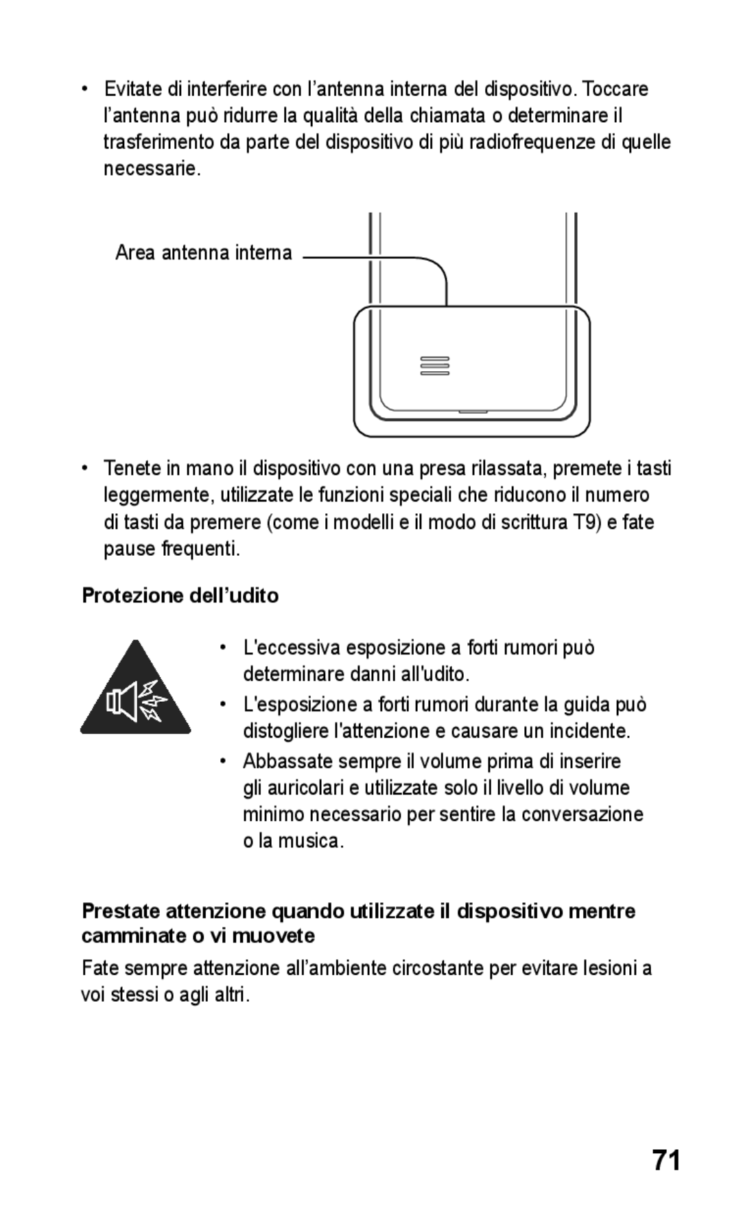 Samsung GT-S5260RWATIM, GT-S5260OKACIT, GT-S5260RWACIT manual Protezione dell’udito 