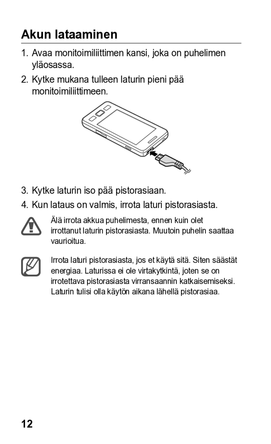 Samsung GT-S5260OKANEE, GT-S5260RWANEE manual Akun lataaminen 