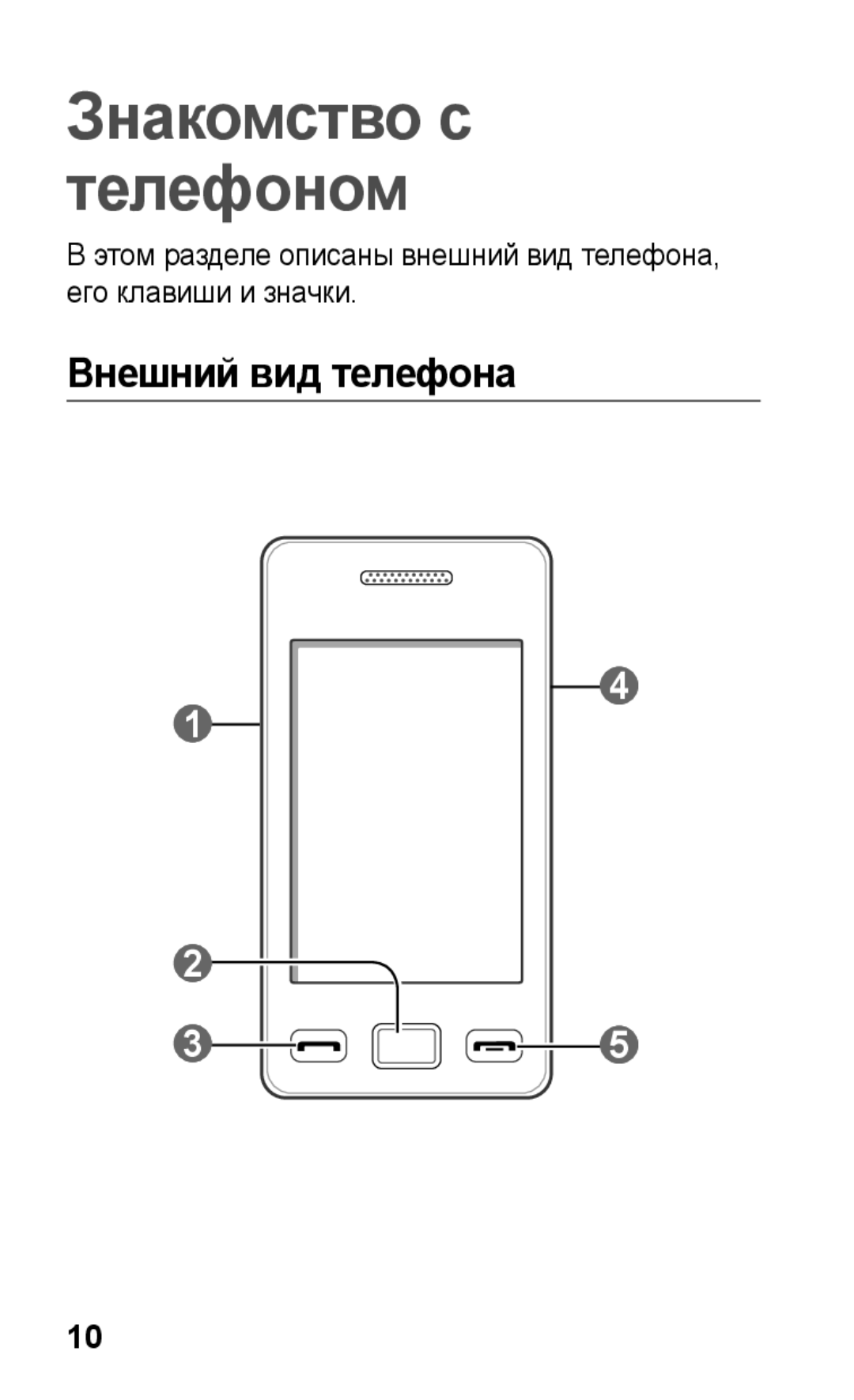 Samsung GT-S5260RWASER, GT-S5260RWASEB, GT-S5260OKASEB, GT-S5260RWAMTS manual Знакомство с телефоном, Внешний вид телефона 