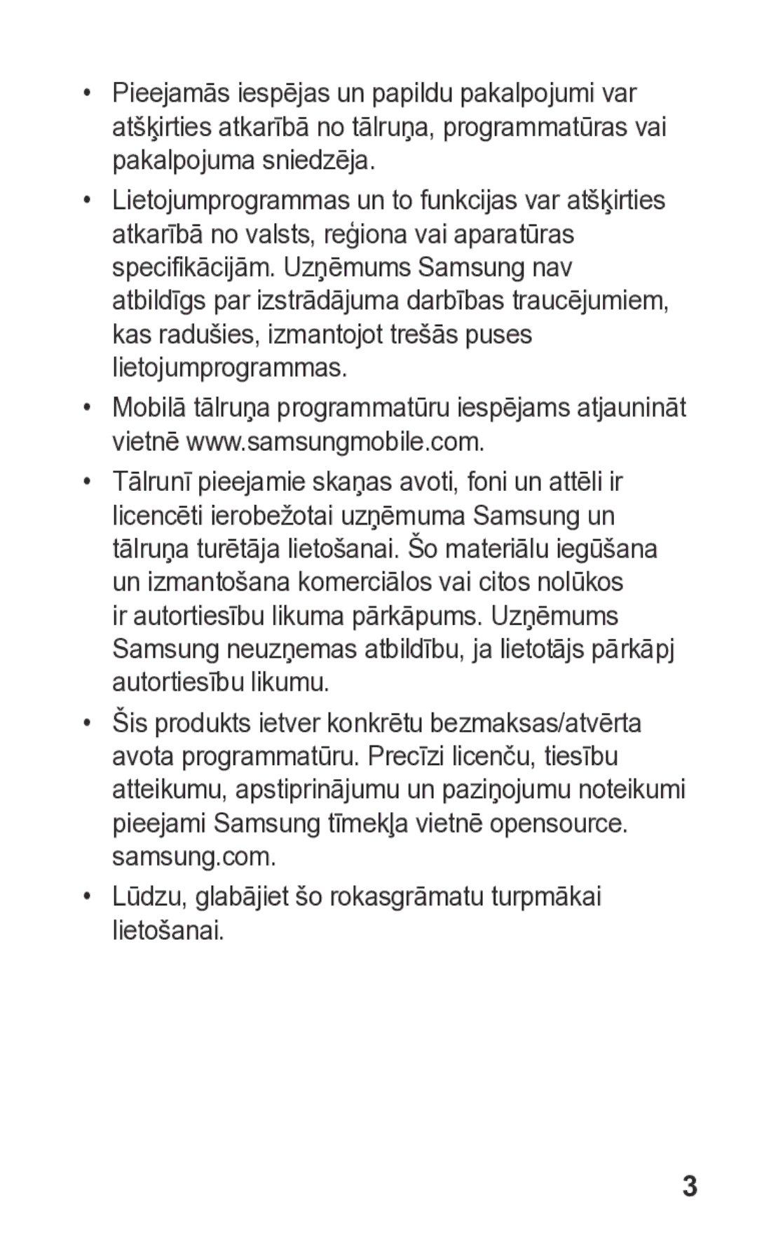 Samsung GT-S5260OKASEB, GT-S5260RWASEB manual Lūdzu, glabājiet šo rokasgrāmatu turpmākai lietošanai 