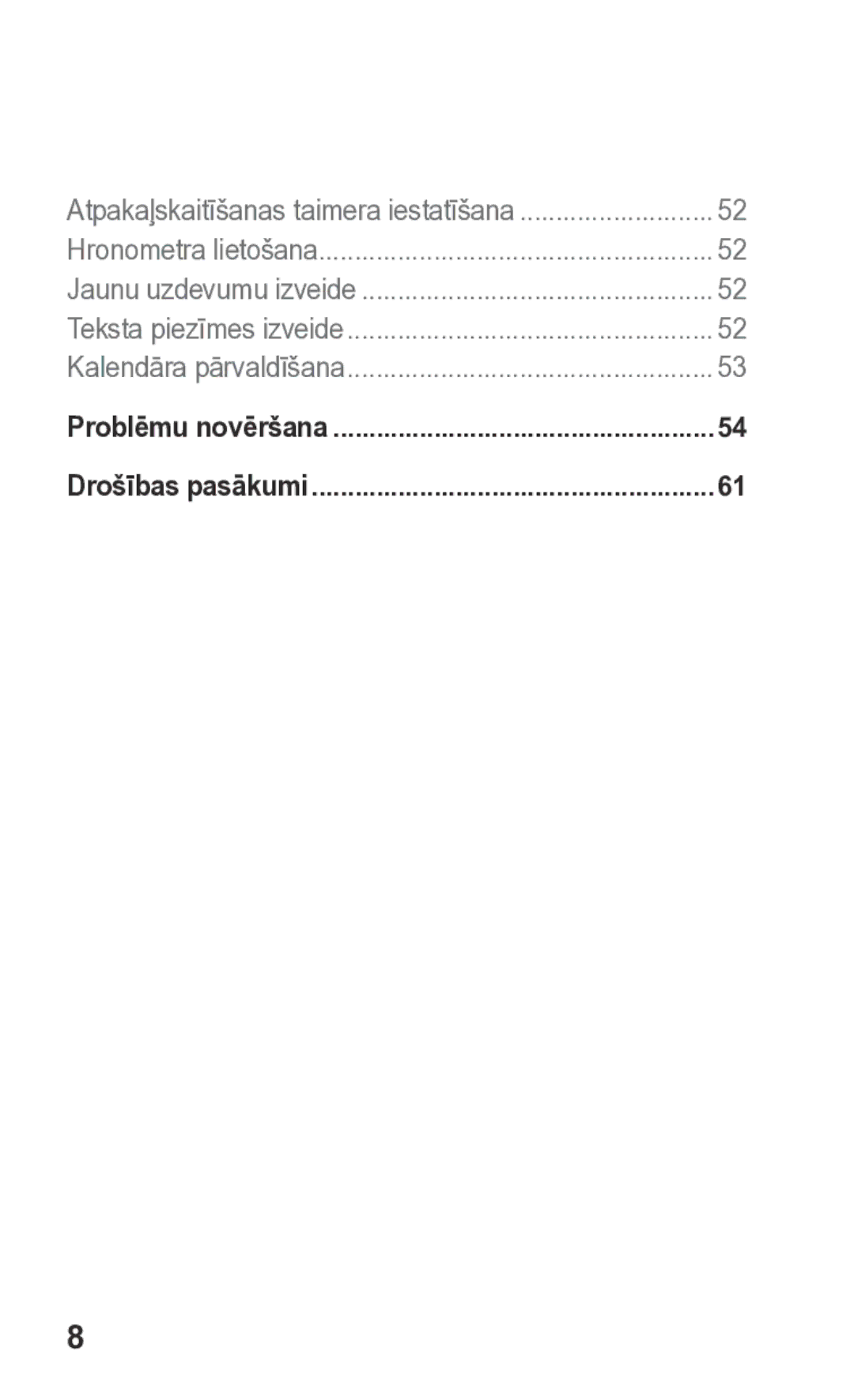 Samsung GT-S5260RWASEB, GT-S5260OKASEB manual Drošības pasākumi 