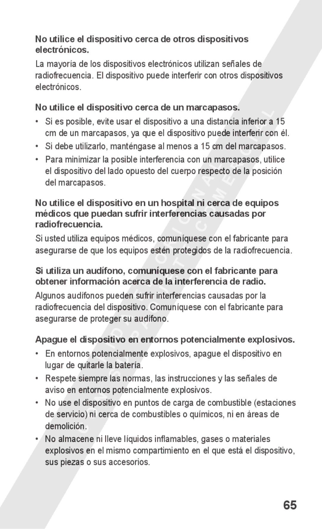 Samsung GT-S5260RWAAMN, GT-S5260RWAXEC, GT-S5260RWAATL, GT-S5260RWAYOG manual No utilice el dispositivo cerca de un marcapasos 