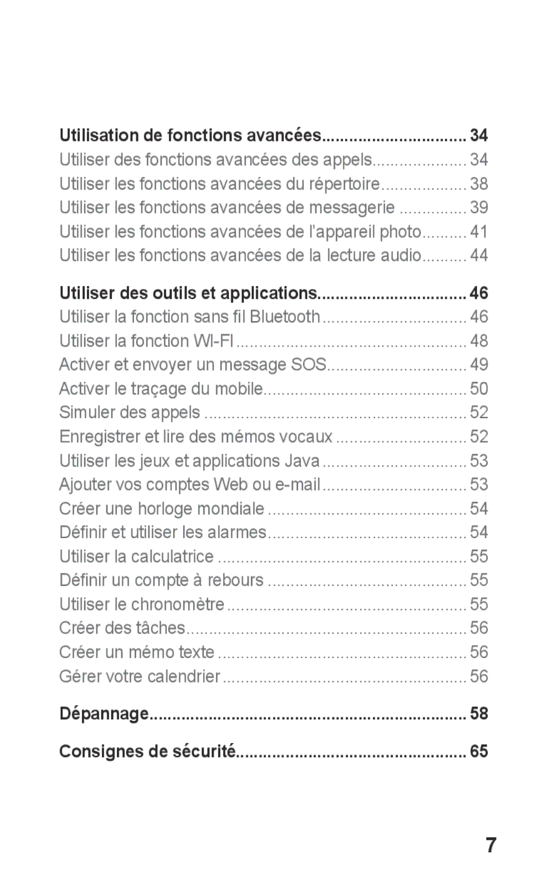 Samsung GT-S5260OKAXEF, GT-S5260RWAXEF manual Dépannage Consignes de sécurité 