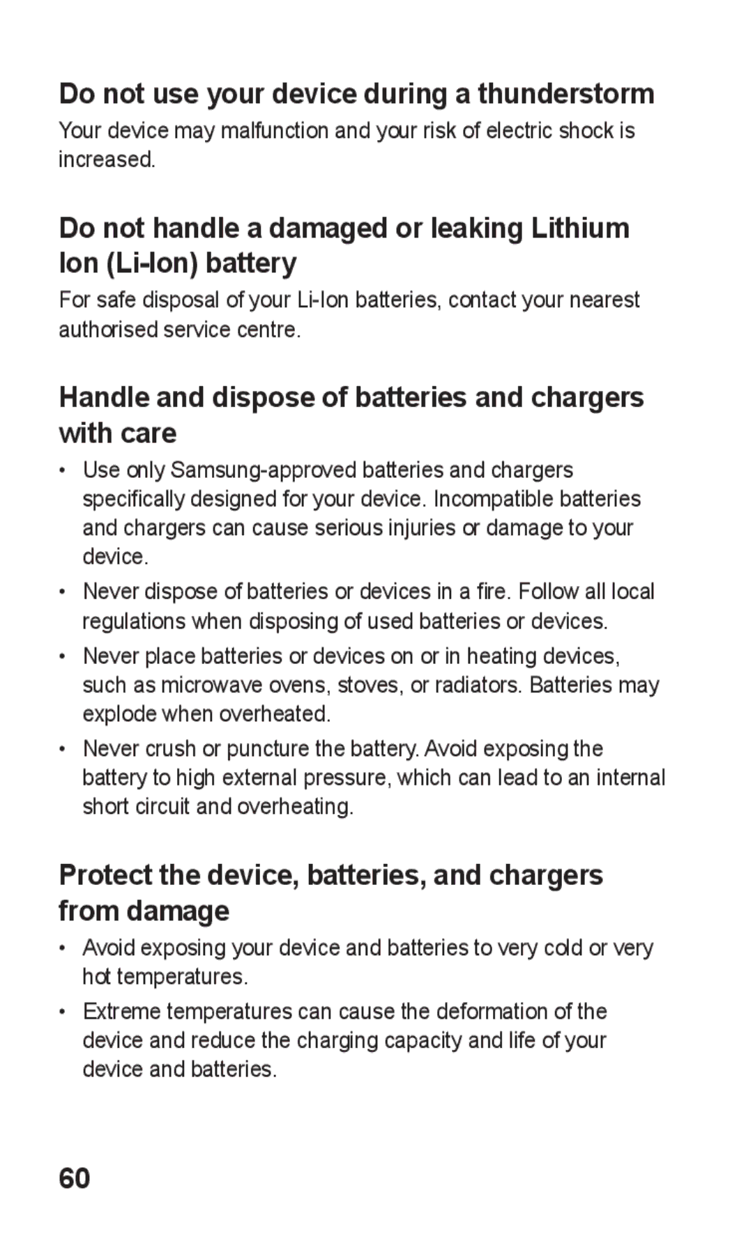 Samsung GT-S5263RWAMID, GT-S5263OKAJED, GT-S5263OKATUN, GT-S5263OKAXSG manual Do not use your device during a thunderstorm 