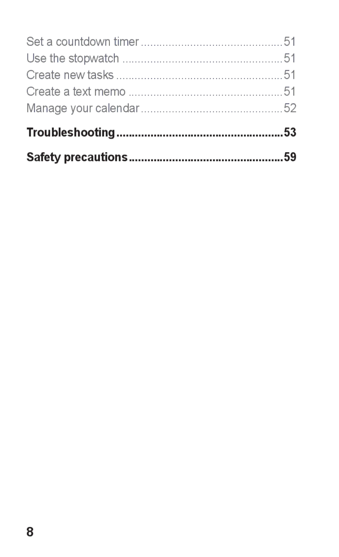 Samsung GT-S5263RWATUN, GT-S5263OKAJED, GT-S5263OKATUN, GT-S5263OKAXSG, GT-S5263OKSKSA Troubleshooting Safety precautions 