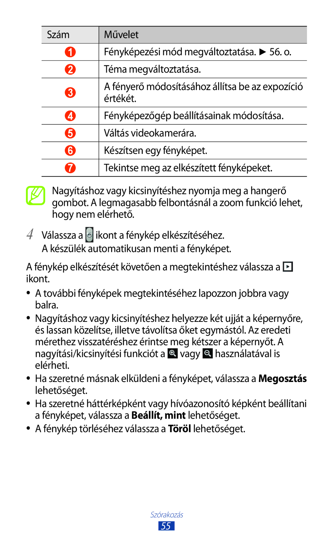 Samsung GT-S5300ZYACOA, GT-S5300ZKAEUR, GT-S5300ZWADBT, GT-S5300ZKADBT manual Fénykép törléséhez válassza a Töröl lehetőséget 