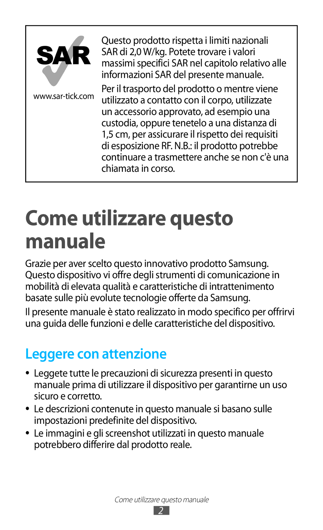 Samsung GT-S5300ZWATIM, GT-S5300ZKATUR, GT-S5300ZIATIM Come utilizzare questo manuale, Leggere con attenzione 