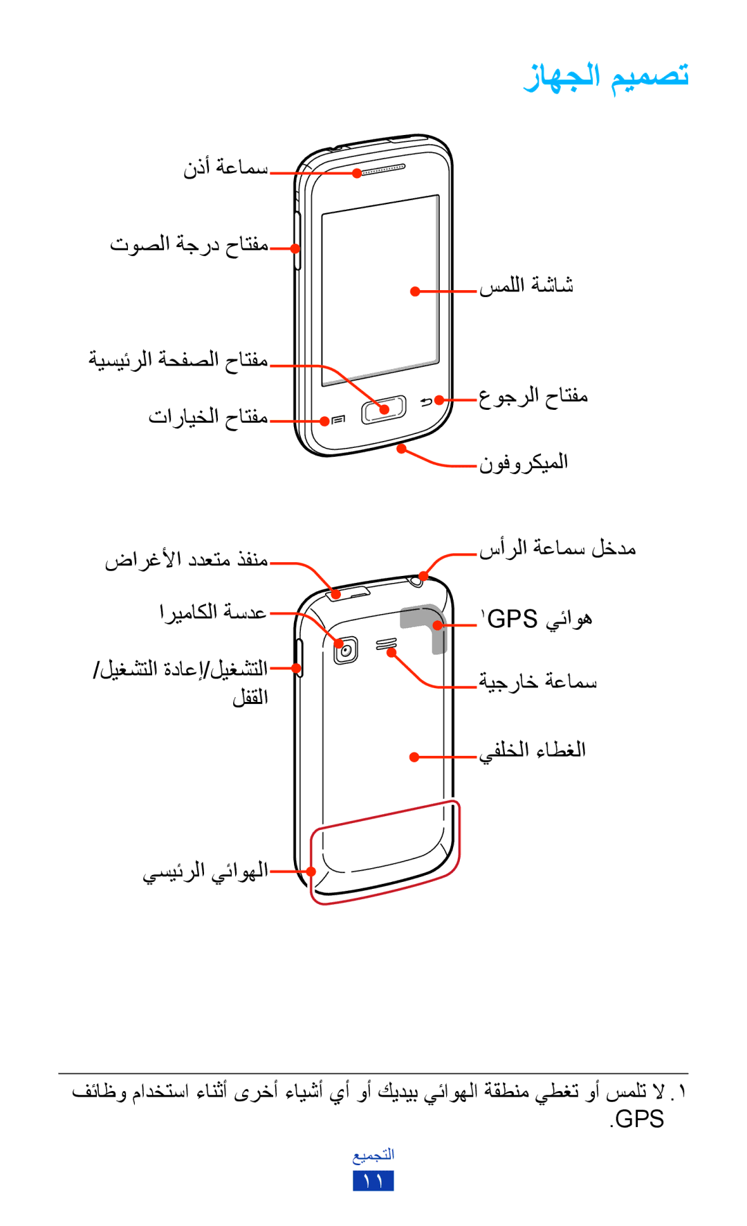 Samsung GT-S5301ZWAJED, GT-S5301ZIAKSA, GT-S5301ZKAJED, GT-S5301ZYAKSA, GT-S5301ZKAMID, GT-S5301ZKAKSA manual زاهجلا ميمصت 