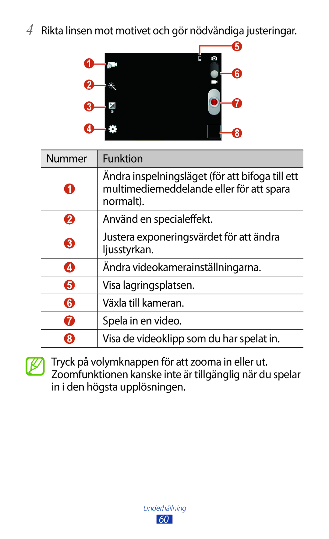 Samsung GT-S5301ZKANEE, GT-S5301ZYANEE, GT-S5301ZOANEE, GT-S5301ZIANEE, GT-S5301ZWANEE manual Underhållning 