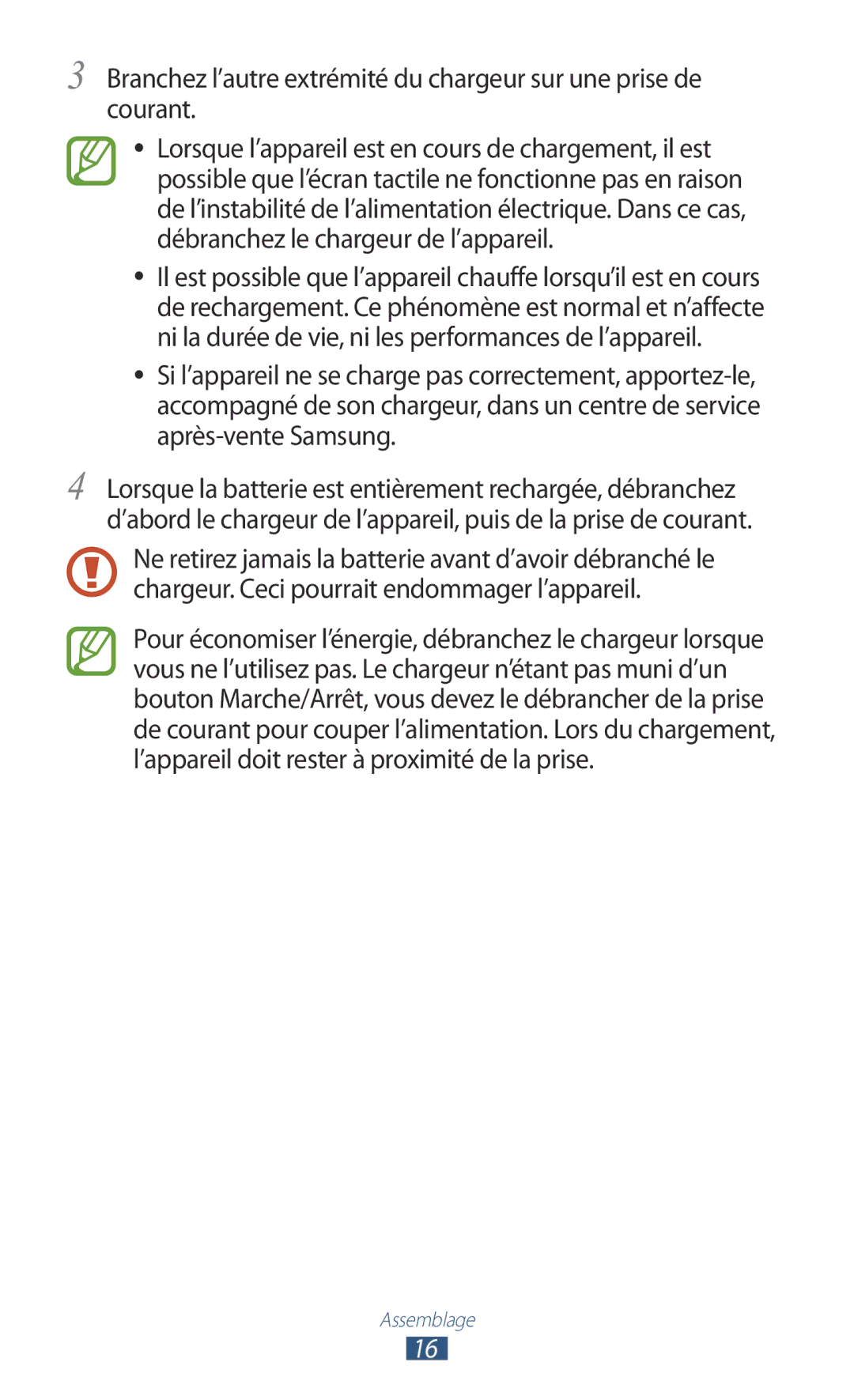 Samsung GT-S5301ZKAVVT, GT-S5301ZWAVVT manual Assemblage 