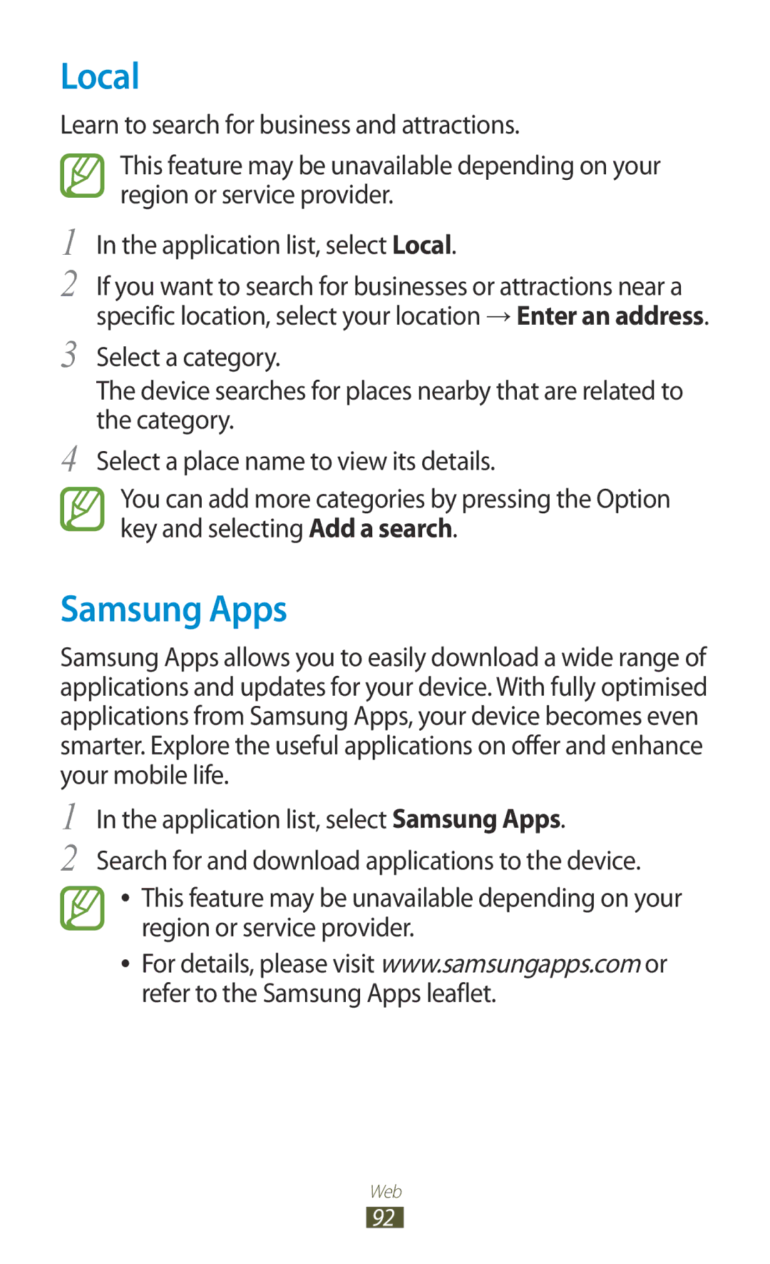 Samsung GT-S5301ZWAEUR, GT-S5301ZKAWIN, GT-S5301ZKATPH, GT-S5301ZKADBT, GT-S5301ZKATUR, GT-S5301ZIADBT Local, Samsung Apps 