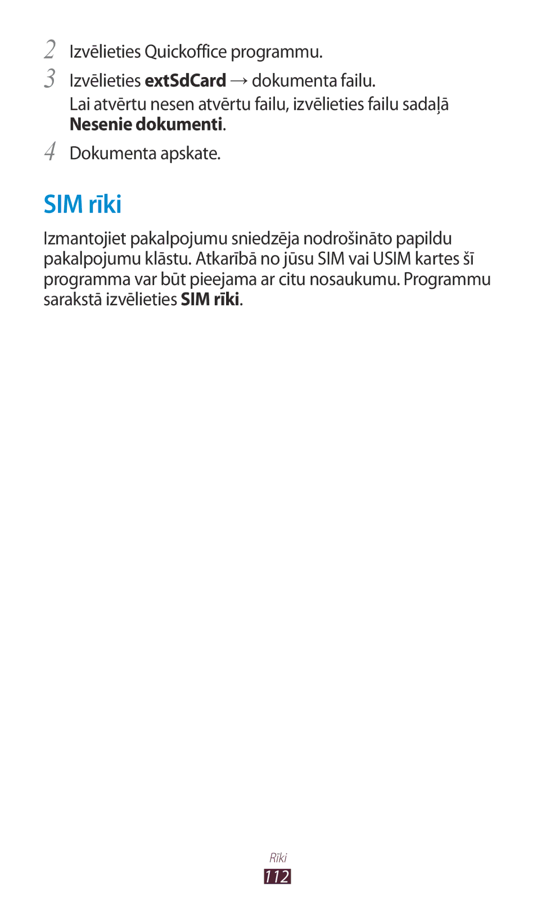 Samsung GT-S5301ZWASEB, GT-S5301ZKASEB manual SIM rīki 