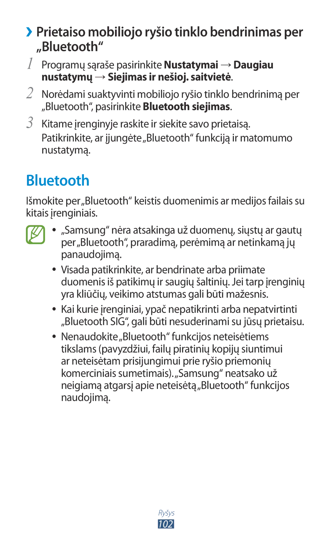 Samsung GT-S5301ZWASEB, GT-S5301ZKASEB manual Bluetooth 