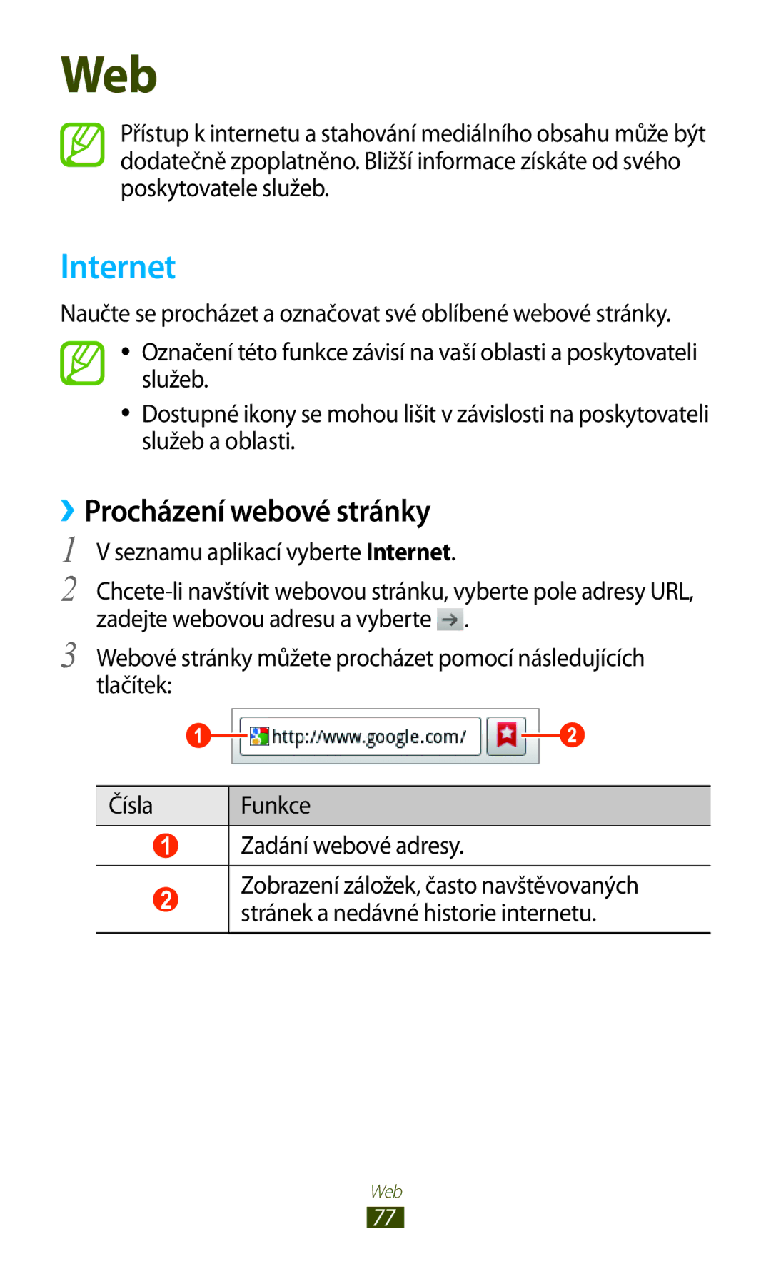 Samsung GT-S5302ZKAORX, GT-S5302ZWAXEZ, GT-S5302ZKAETL, GT2S5302ZKAXEZ, GT2S5302ZKAETL Internet, ››Procházení webové stránky 