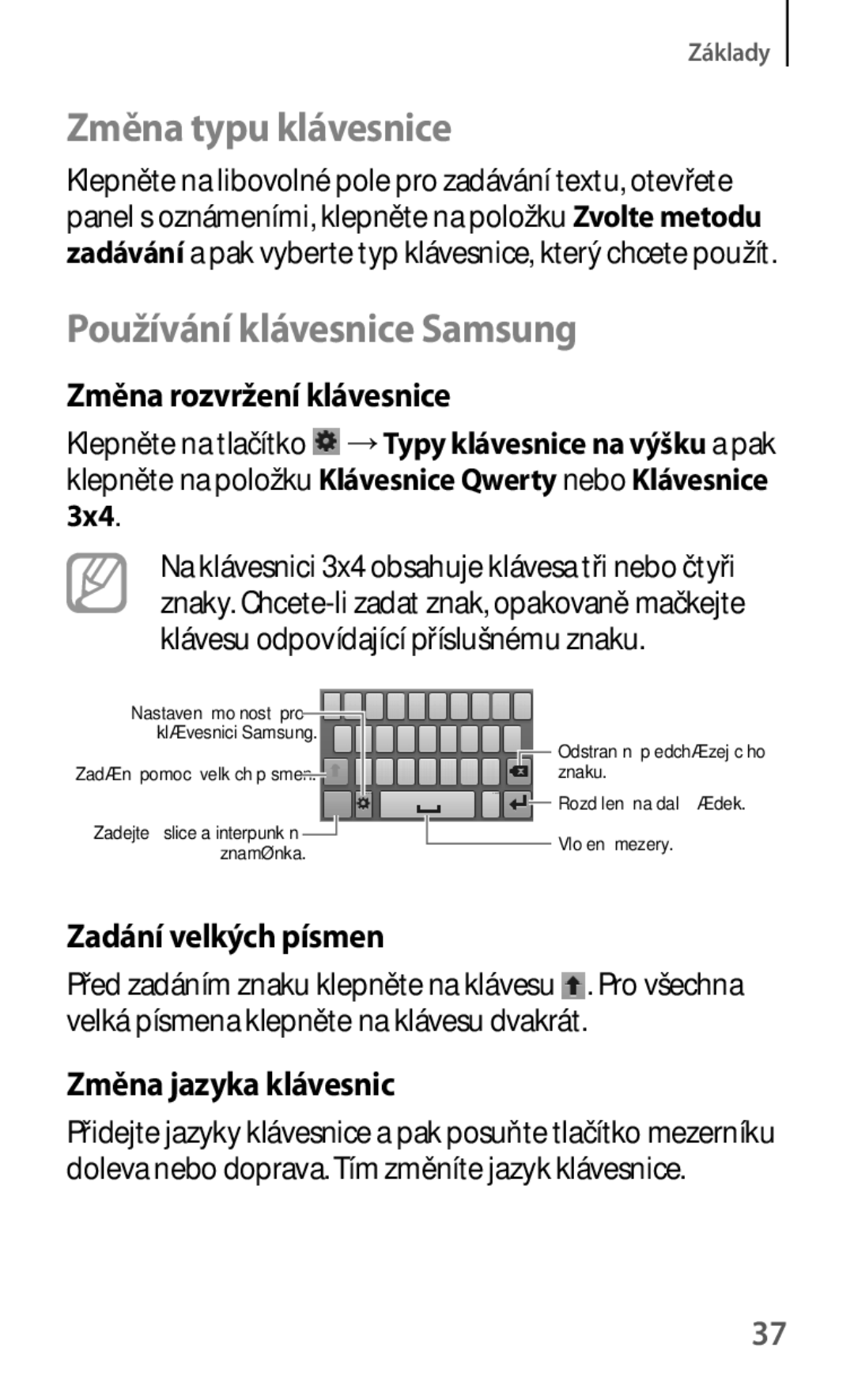 Samsung GT2S5310BKAPAN, GT-S5310BKACOS Změna typu klávesnice, Používání klávesnice Samsung, Změna rozvržení klávesnice 