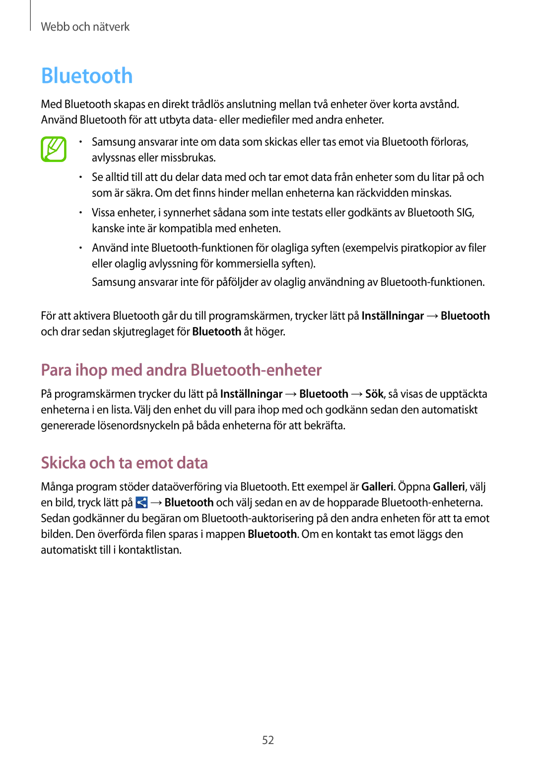 Samsung GT-S5310BKANEE, GT-S5310MSANEE, GT-S5310RWANEE Para ihop med andra Bluetooth-enheter, Skicka och ta emot data 