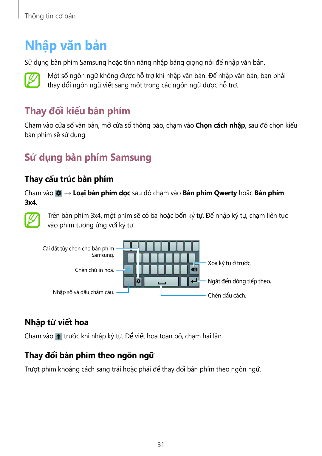 Samsung GT-S5312RWAXXV, GT-S5312BKAXXV manual Nhập văn bản, Thay đổi kiểu bàn phím, Sử dụng bàn phím Samsung 
