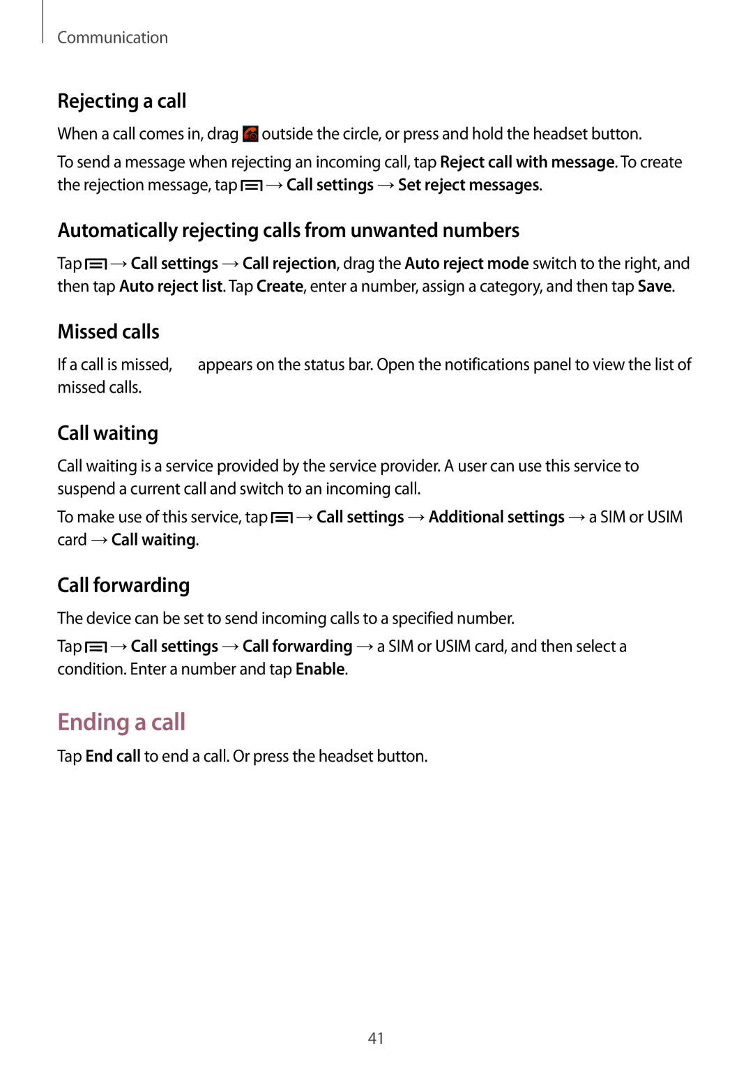 Samsung GT-S5312RWAXXV, GT-S5312MSAKSA, GT-S5312BKAKSA, GT-S5312RWAKSA, GT-S5312MSAAFR, GT-S5312BKAXXV manual Ending a call 