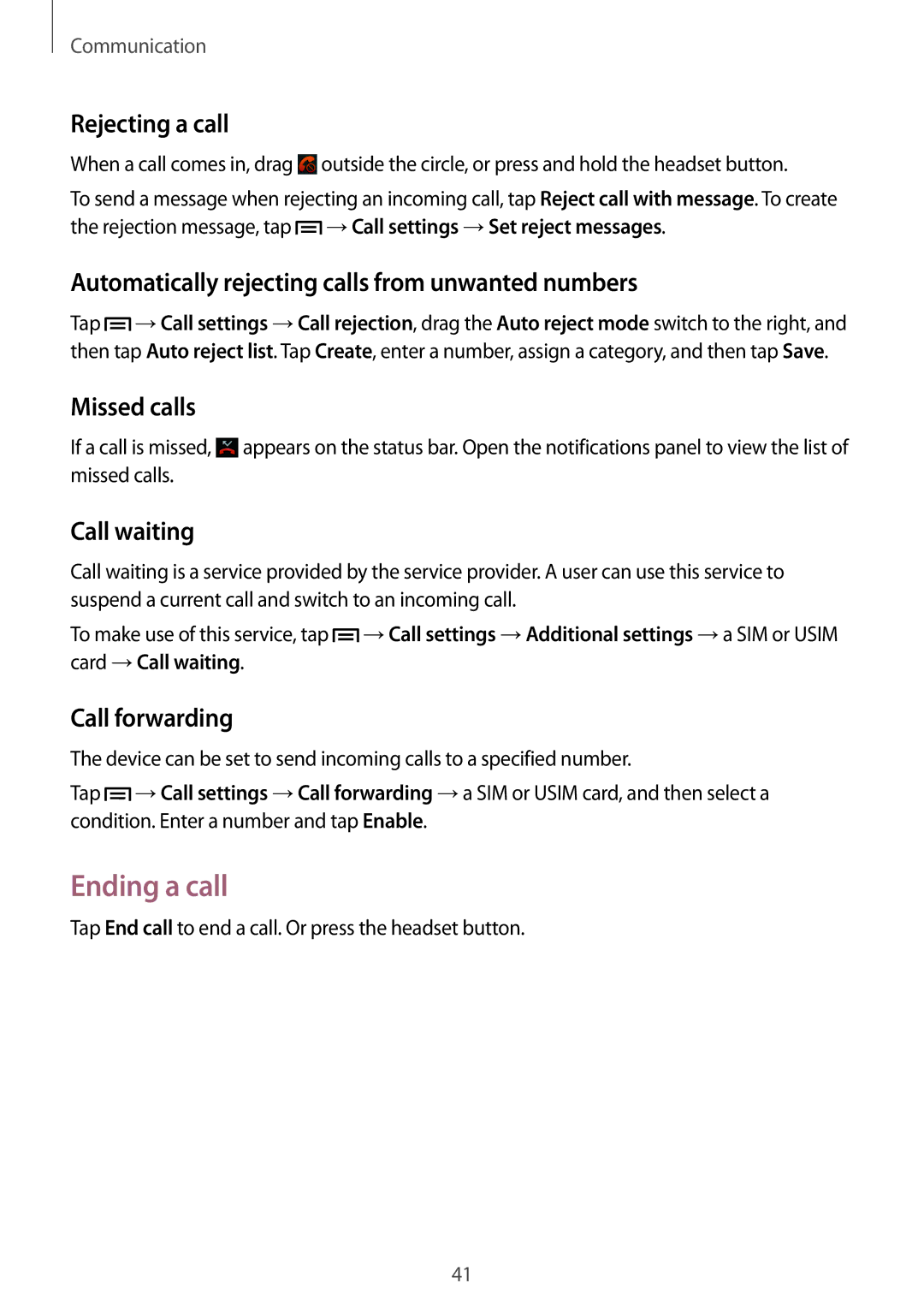 Samsung GT-S5312MSABGL, GT-S5312RWABGL, GT-S5312MSATRA, GT-S5312BKATRA, GT-S5312RWATRA, GT-S5312BKAEUR manual Ending a call 