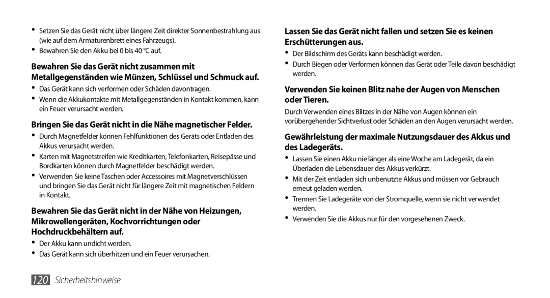 Samsung GT-S5330CWAVIA, GT-S5330CWADBT, GT-S5330HKADBT manual Bringen Sie das Gerät nicht in die Nähe magnetischer Felder 