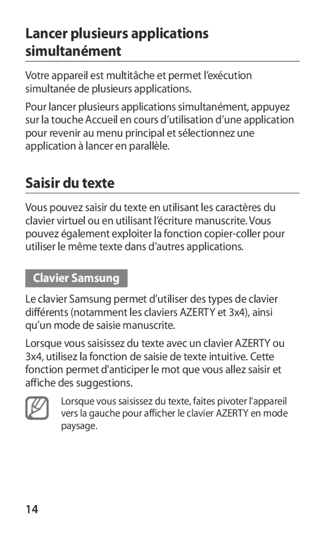 Samsung GT-S5360TKAFTM, GT-S5360MAAFRE, GT-S5360MAACAR, GT-S5360UWHXEF, GT-S5360OIAXEF manual Saisir du texte, Clavier Samsung 