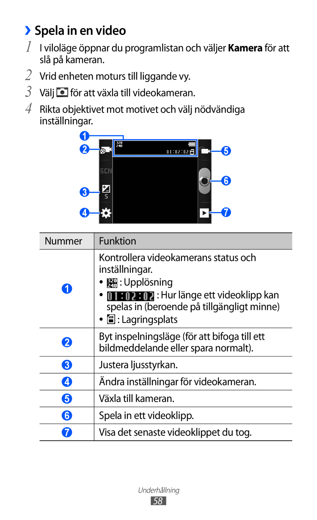 Samsung GT-S5360UWANEE, GT-S5360OIANEE, GT-S5360TKANEE, GT-S5360ISANEE, GT-S5360MAANEE ››Spela in en video, Lagringsplats 