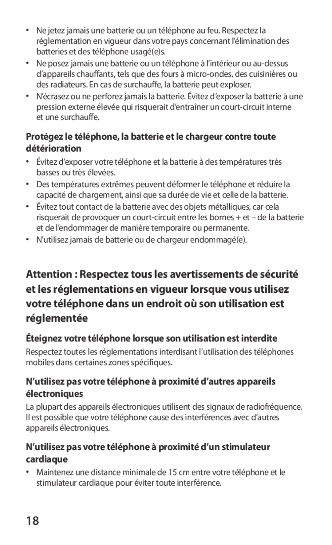 Samsung GT2S5360OIAGBL, GT-S5360TKAGBL, GT2S5360OIAMTL manual ’utilisez jamais de batterie ou de chargeur endommagée 