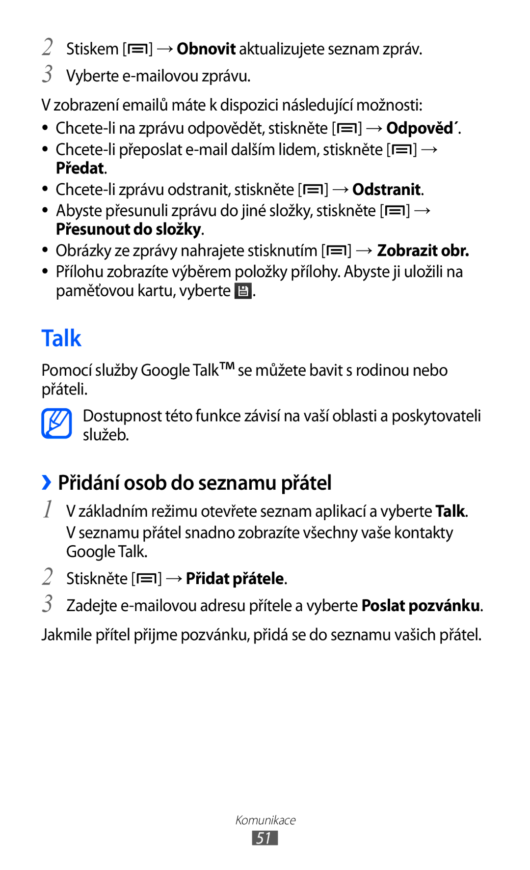 Samsung GT2S5360UWAXEZ, GT-S5360UWACOS, GT2S5360OIATMS Talk, ››Přidání osob do seznamu přátel, Paměťovou kartu, vyberte 