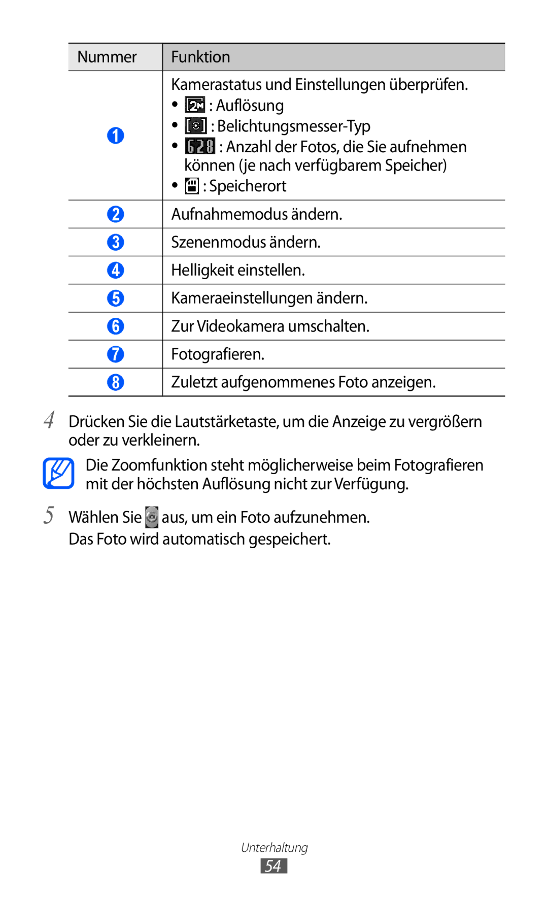 Samsung GT-S5360MAAVD2, GT-S5360UWHDBT, GT-S5360UWAOPT, GT-S5360TAADTR, GT-S5360MAATUR, GT-S5360UWATUR manual Unterhaltung 