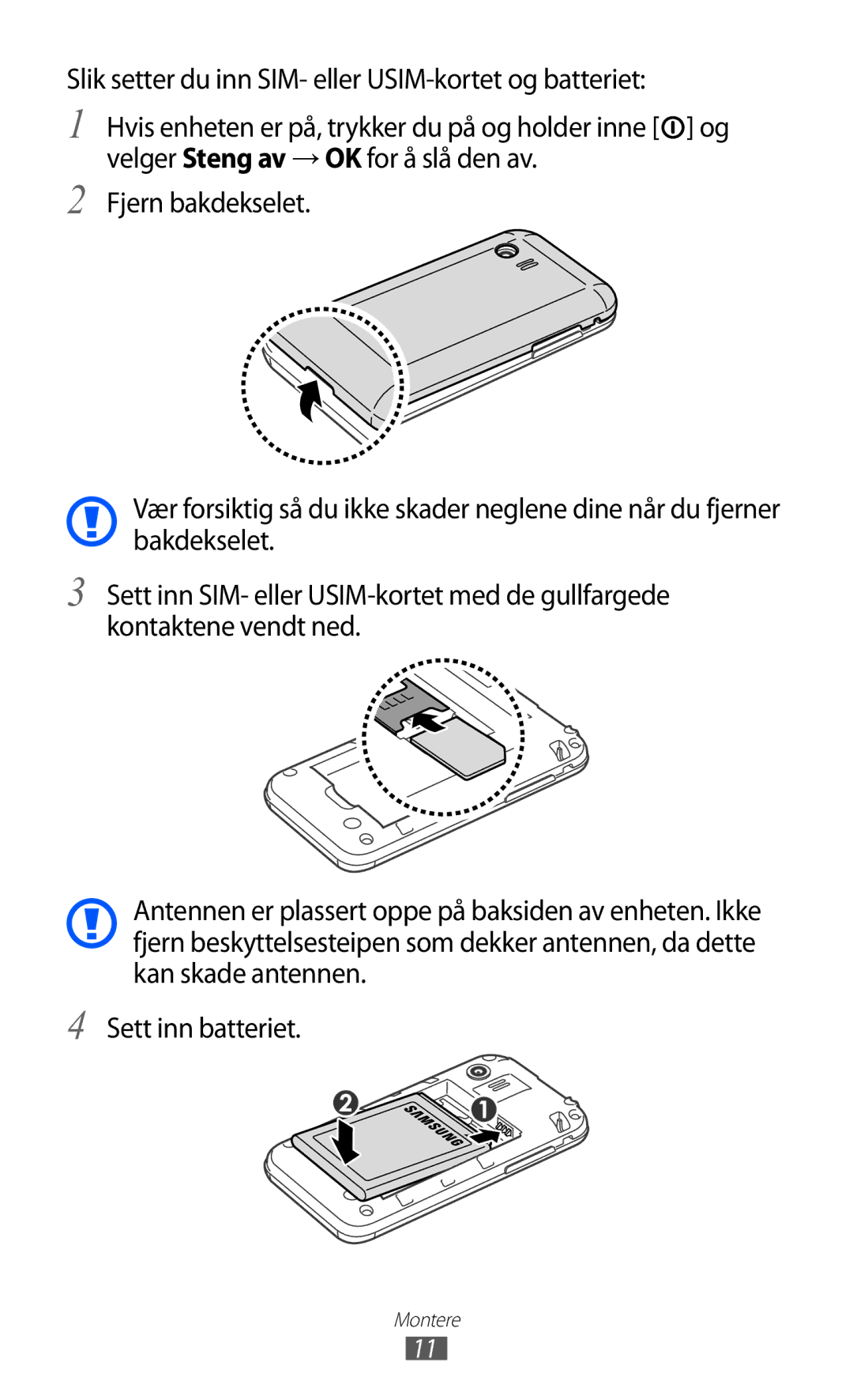 Samsung GT-S5363AAANEE manual Montere 